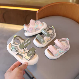  Giày Tập Đi Có Đèn Gấu Trúc Size 17-21 Bé Trai Bé Gái Dép Tập Đi Siêu Nhẹ Mũi Hở Đế Cao Su Chống Trượt An Toàn Cho Bé 