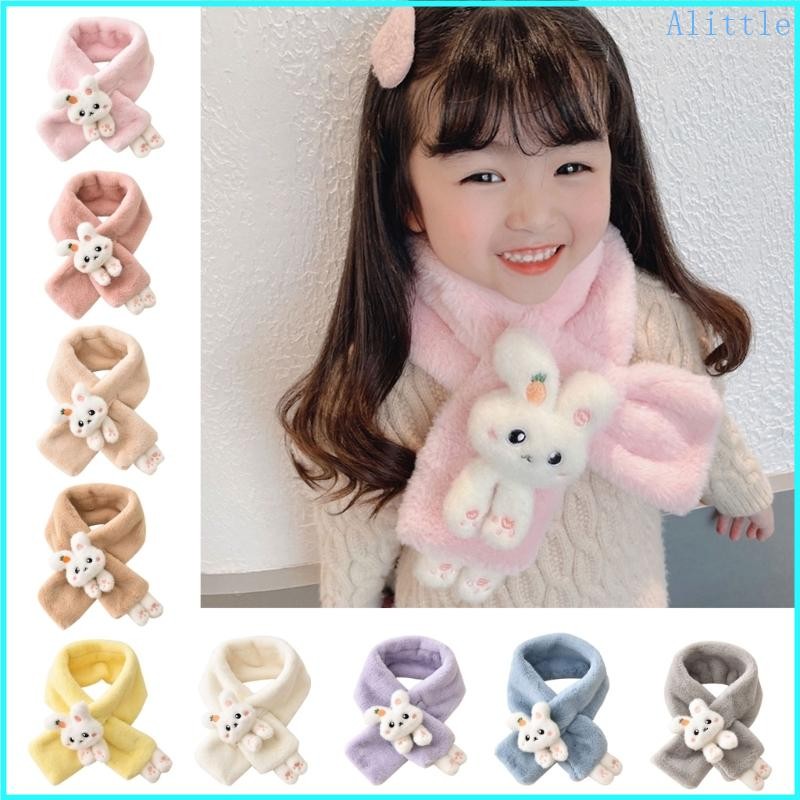 Cartoon Bunny Shape Scarf All-match Scarf Furry Toddler Scarf Winter Warm Thick