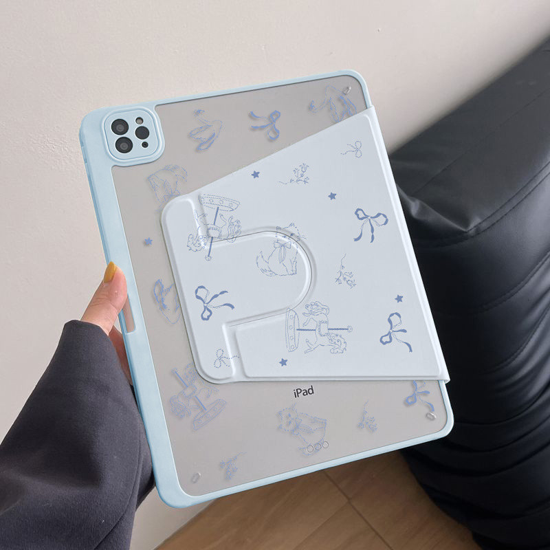 Sách / Hộp đựng iPad từ tính xoay 360 có khe cắm bút Tương thích cho iPad 11th A16 AIR M3 2025 11inc