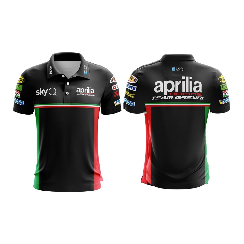 Áo thun thể thao đua xe Aprilia Áo thun cổ tròn sợi nhỏ