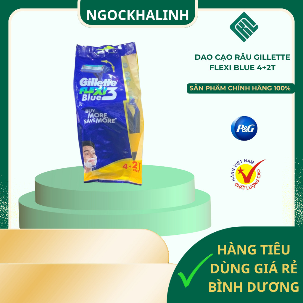 Dao cạo râu Gillette flexi Blue 4+2T
