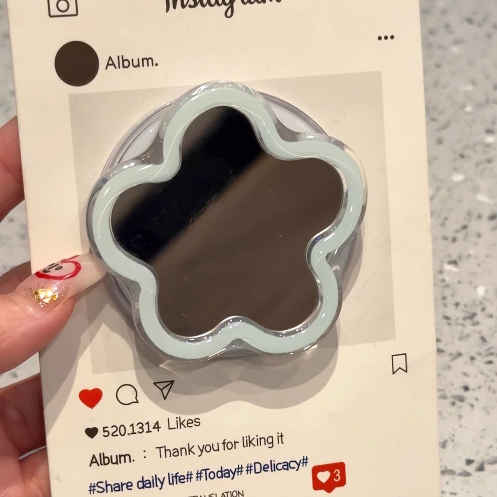 Ins Blue Flower Mirror Giá đỡ từ tính Thích hợp cho điện thoại di động MagSafe Hấp phụ mạnh Máy tính