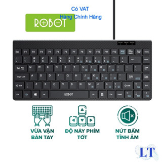  Bàn Phím Có Dây Mini ROBOT RK10 Nút Ấn Tĩnh Âm Không Gây Ồn - Nhỏ Gọn Thuận Tiện Mang Theo Chính Hãng 