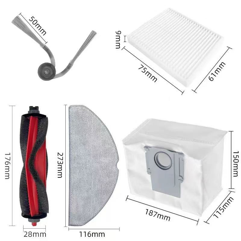 Roborock Q7 M5 Q7 TF Q7 TF + Q7 M5 + Robot Hút Bụi Phụ Kiện Túi Bụi Bàn Chải Chính Bàn Chải Bên Bộ L