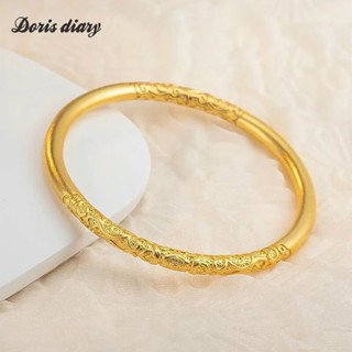 Vòng đeo tay mạ vàng cổ điển, chạm khắc và thiết kế thanh lịch truyền thống