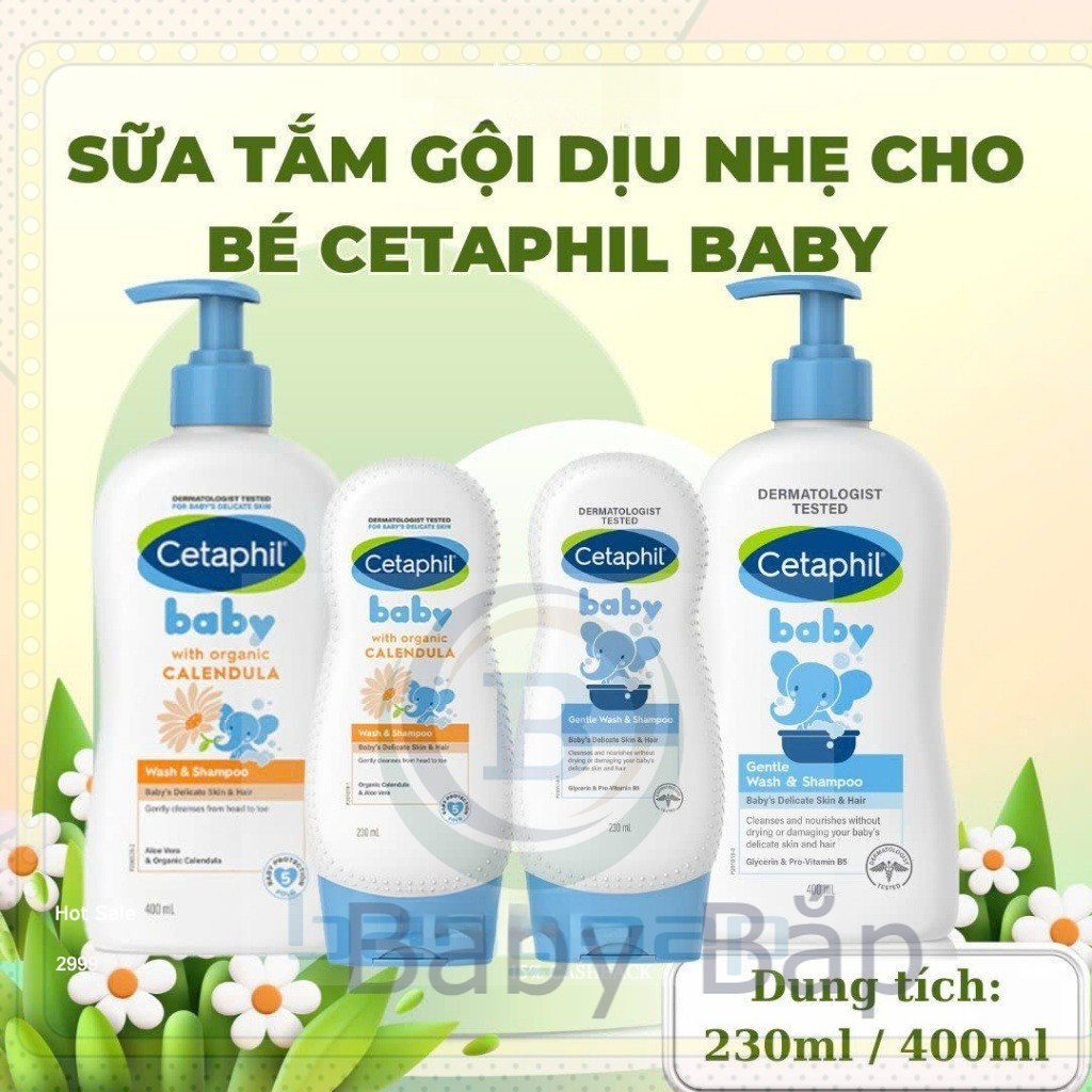Sữa Tắm Gội Cetaphil Baby Classic Và Sữa Tắm Gội Cetaphil Baby Calendula 230ml - 400ml Shop Babybap
