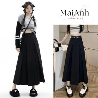  Chân Váy Ulzzang Dáng Dài Xếp Ly Chất Tuyết Mưa Vtex Mặc Được Hai Kiểu 