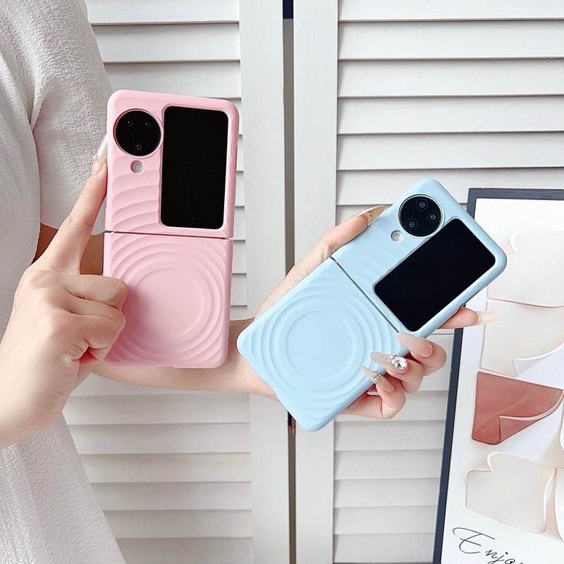 Dành Cho OPPO Find N3 Flip N3Flip Ốp Lưng Da Sang Trọng Cảm Giác Mờ PC Cứng Lật Từ Tính Vỏ Điện Thoạ