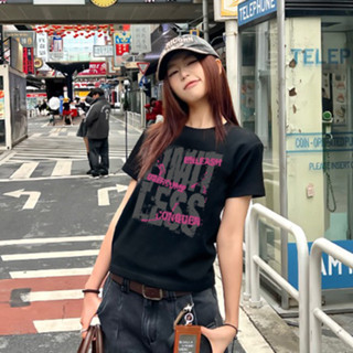 Áo baby tee áo ngầu outerity nữ Đen mùa hè áo âu mỹ thư in hình Zeeni local brand