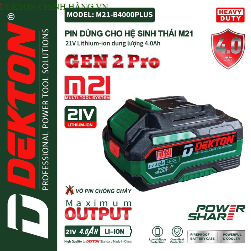 Pin Dekton 21V Plus/ chính hãng DEKTON C . HÃNG