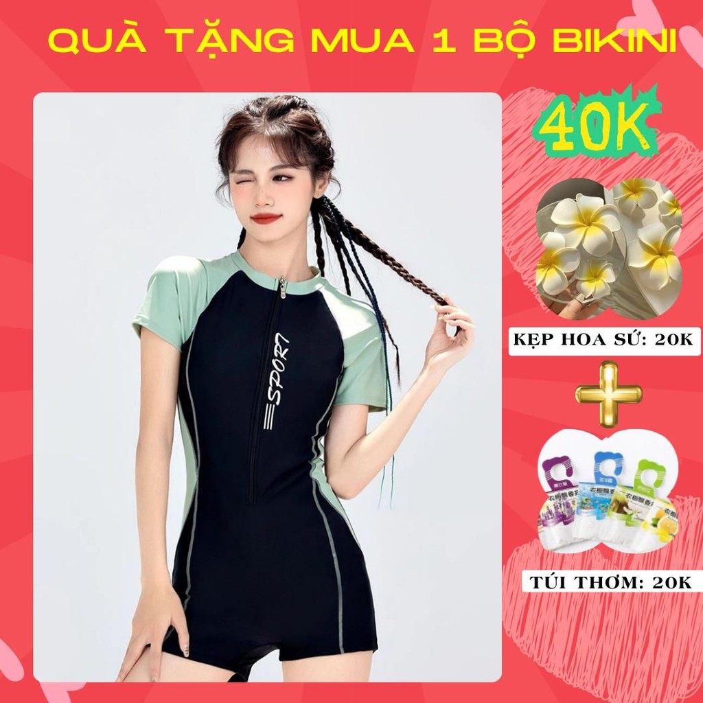Bộ đồ bơi liền thân jumsuit kín đáo quần đùi áo bikini 1 mảnh thể thao Pickleball năng động JUM SPOR