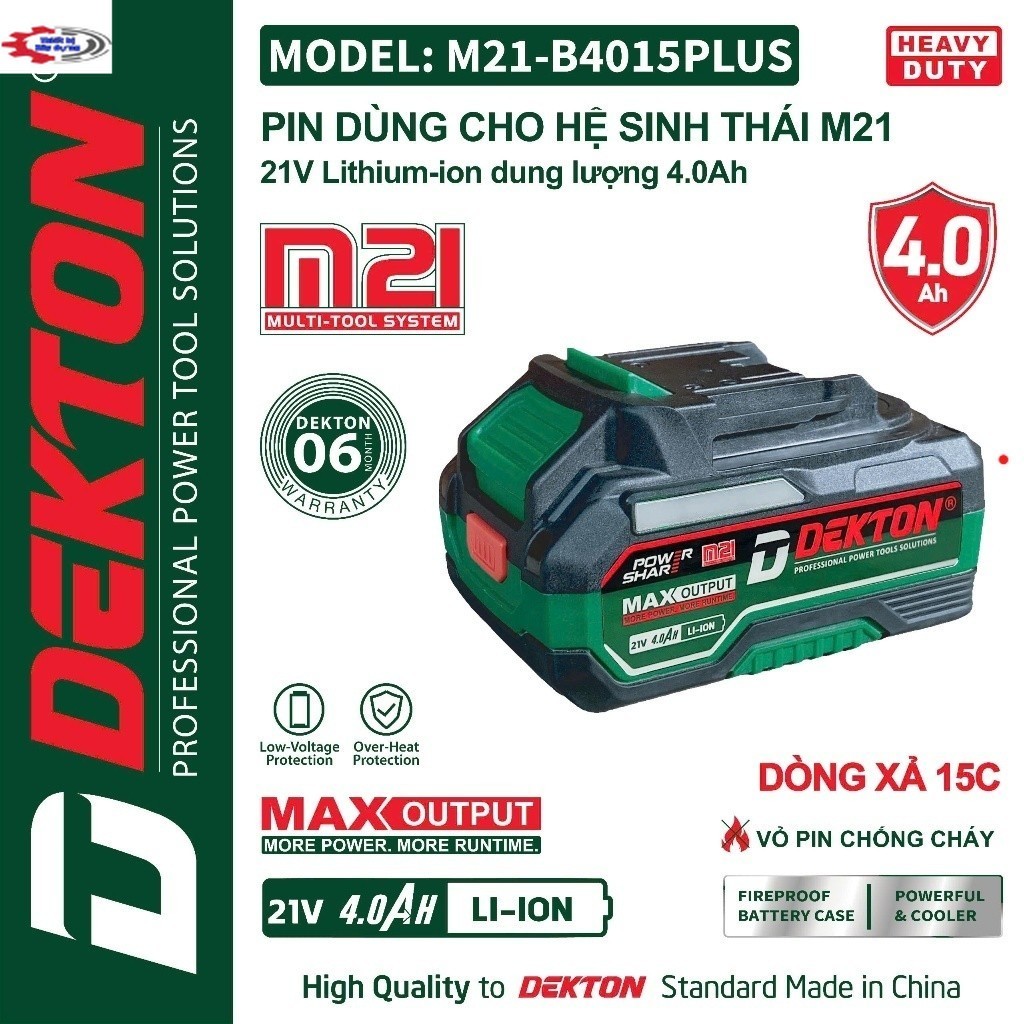 [GIẢM 50% - BH 6T] Pin Dekton M21, M21-B4015PLUS, M21-B4015TP, Chân Pin Phổ Thông Thiết bị xây dựng 