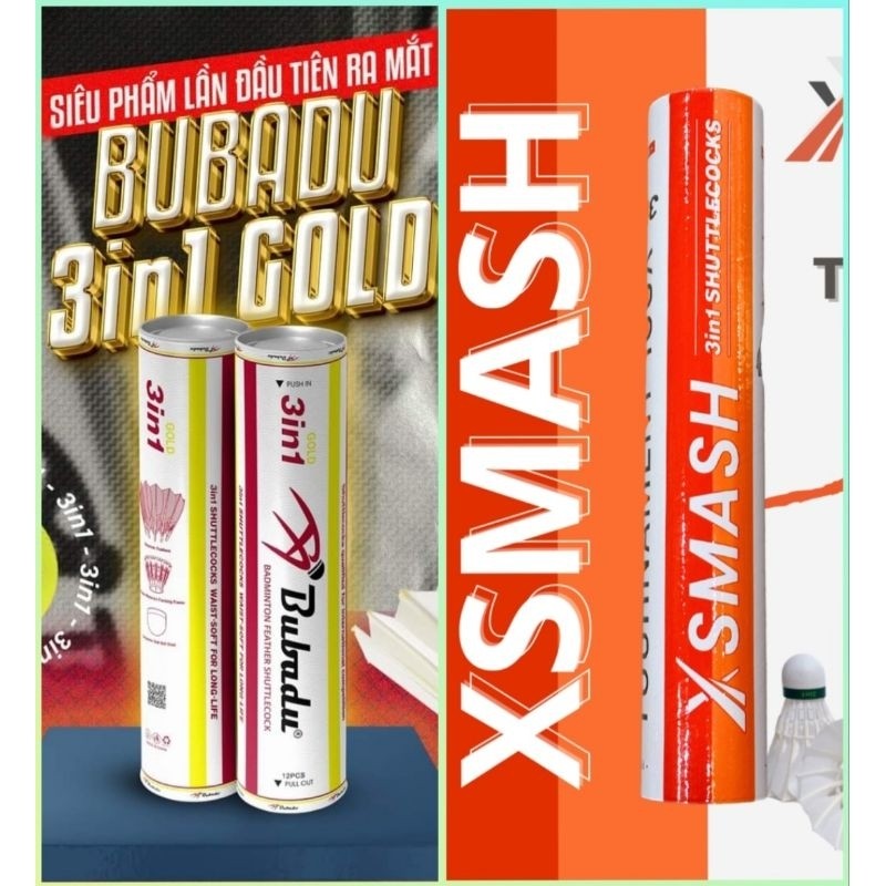 Hộp Cầu X-Smash / Bubadu /Yasu (12 quả) Bán nhân tạo (50% nhựa Siêu bền)