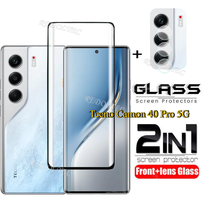 Tecno Camon 40 Pro 5G Bảo vệ màn hình 2 trong 1 + Bảo vệ ống kính Full Cover Tecno Camon40Pro Camon4