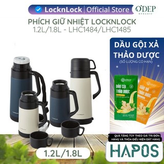  Phích nước giữ nhiệt LocknLock Chính hãng Bình nước giữ nóng lạnh lâu dung tích lớn pha trà 1,2L - 1,8L- Hapos Mall 