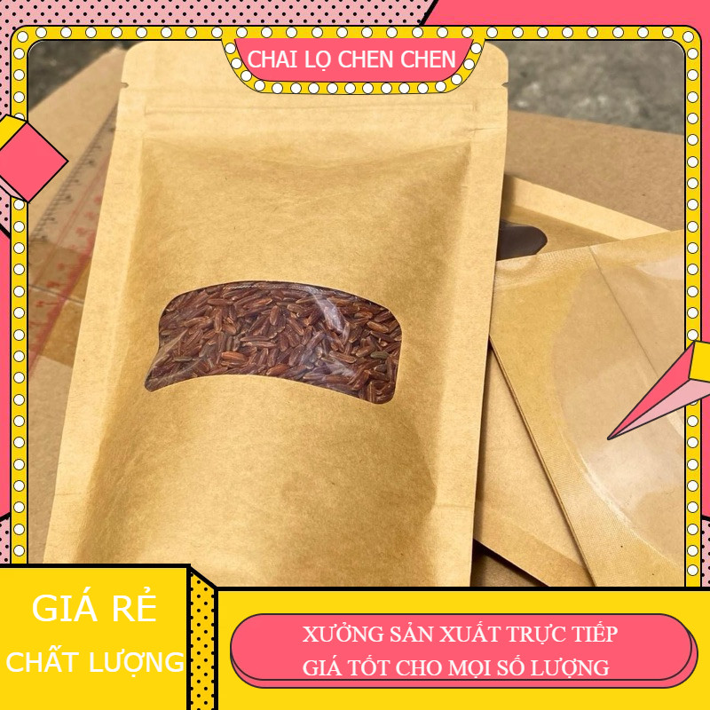 [MẪU LẺ] 10 TÚI ZIP KRAFT Ô CỬA SỔ