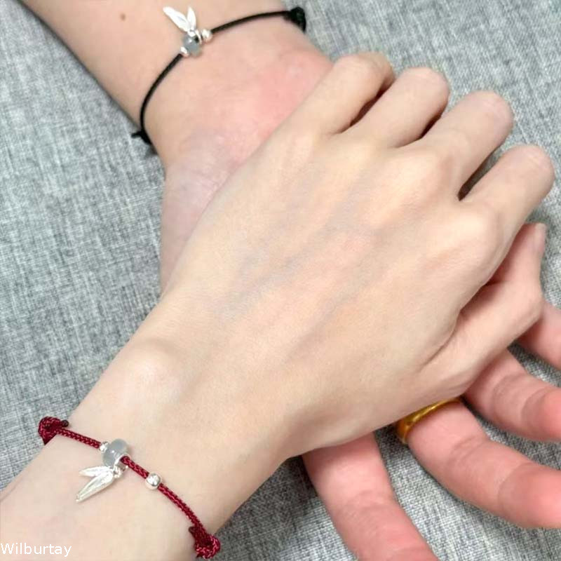 [Wilburtay] Vòng tay chu sa may mắn Vòng tay dệt đơn giản Vòng tay đôi bạn thân Quà tặng ngày lễ