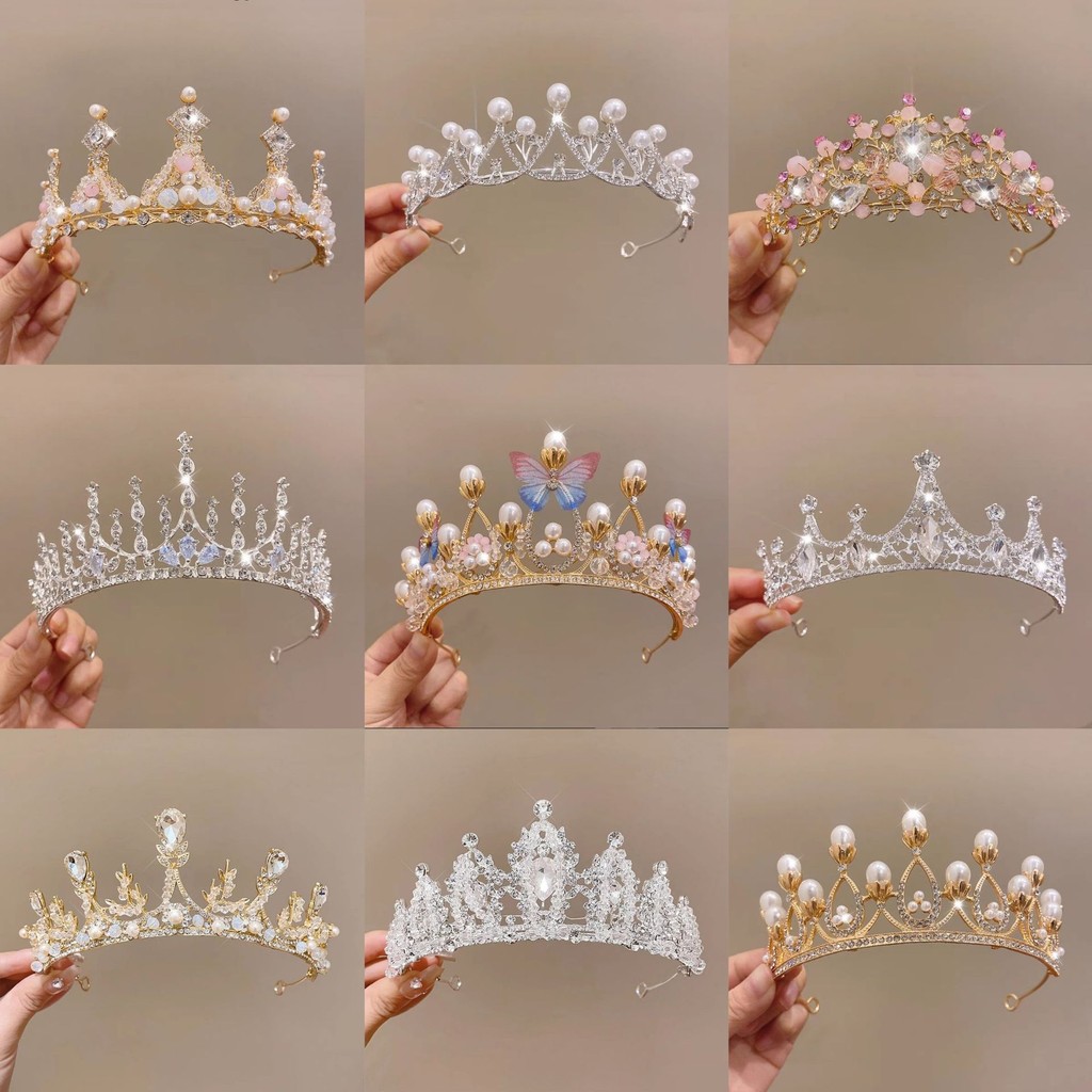 Birthday Crown Headdress Princess High-End Crown Girl's Hairpin Headband Children's Little Girl Head