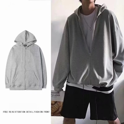 Áo khoác ngoài nam Áo Hoodie đơn giản màu trơn dáng rộng mỏng Đồ thể thao Mỹ mùa thu đông Top WL033