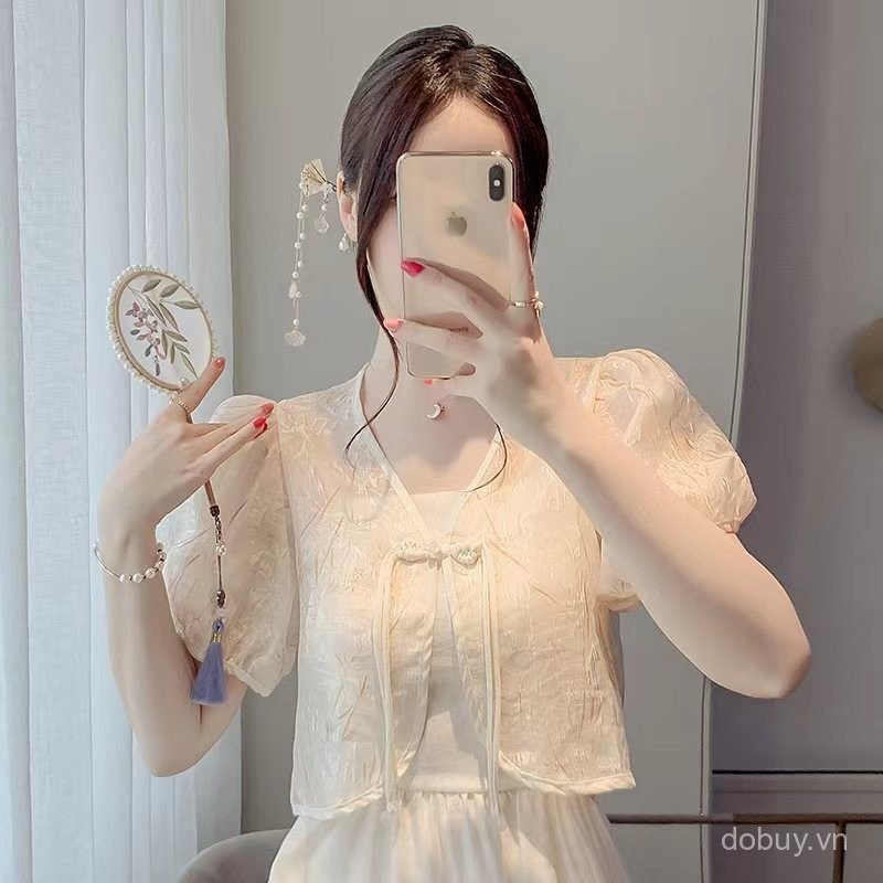 Áo bolero hiện đại kiểu Filipiniana cho phụ nữ, khăn choàng kiểu Trung Quốc, áo cardigan mùa hè tay 