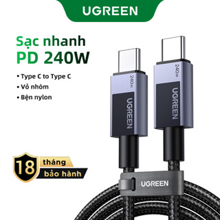 Ugreen 240W PD3.1 Type C sang Type C 480Mbps Cáp sạc nhanh bện USB C cho Macbook, iPhone 15 Pro Max, Máy tính bảng