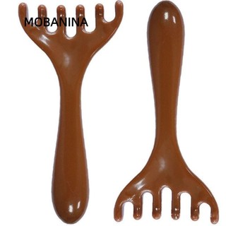 Lược Massage kinh tuyến đầu MOBANINA, Lược tay cầm dài chống tĩnh điện răng rộng, Dụng cụ Massage sáu móng tay bền bỉ Gua Sha để thúc đẩy lưu thông máu