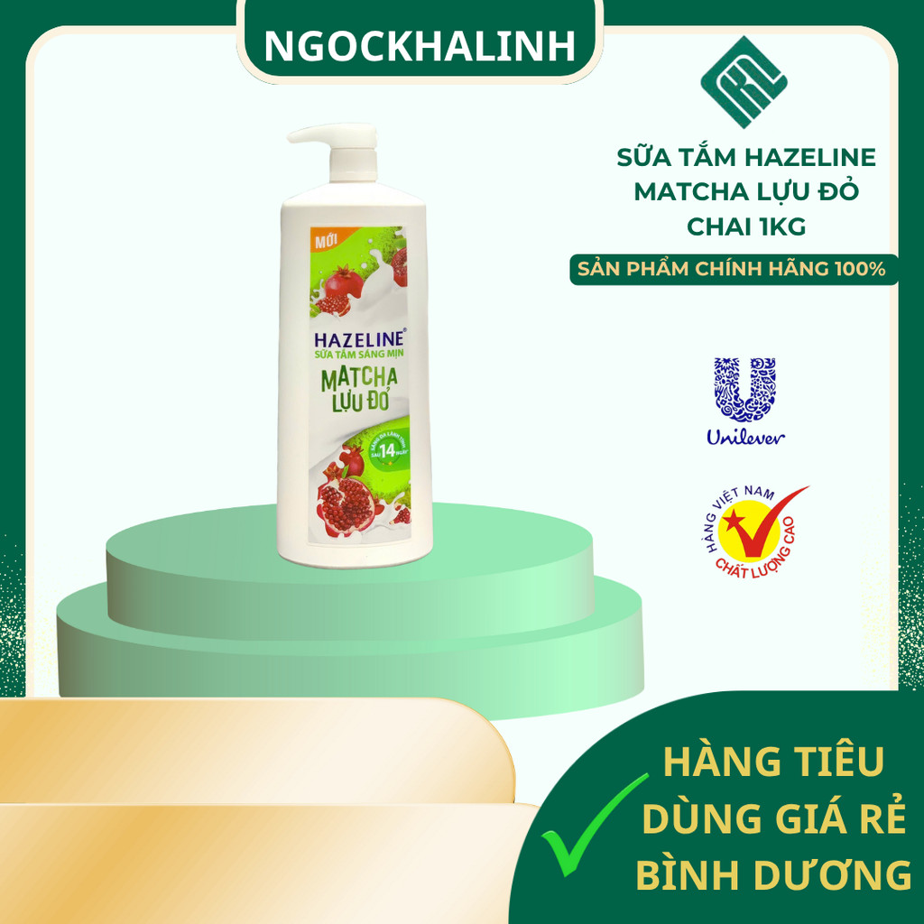 Sữa tắm Hazeline Matcha - lựu đỏ chai 1kg