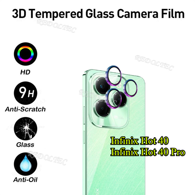 Infinix Hot 40 40Pro Vòng kim loại Bảo vệ ống kính máy ảnh Infinix Hot 40 Pro Hot40 Pro Kính cường l