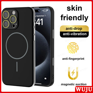  WUJU Cao Cấp Thời Trang Silicon Mềm Bảo Vệ Ống Kính Mỏng Mạnh Từ Tính Ốp Lưng Tương Thích Cho iPhone 16 15 14 13 12 11 Pro Max Plus Ốp Chống Sốc 