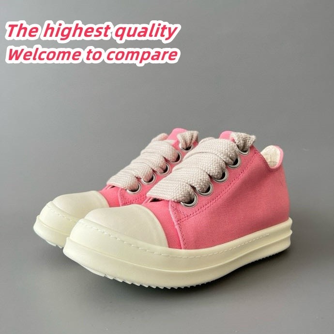 Rick Owens DRKSHDW Orange Canvas Low-top Thick Laces Casual Sneakers 4720168