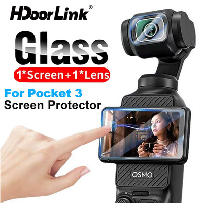 HdoorLink Bảo Vệ Màn Hình Cho DJI OSMO Pocket 3 Camera AR HD Kính Cường Lực Trong Suốt Chống Trầy Xước Ống Kính Cho DJI Pocket 3 Phụ Kiện