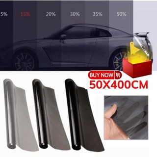 Phim cách nhiệt ô tô [50cmx400cm] màu đen khói dán kính chống nhìn trộm loại bỏ 99% tia UV