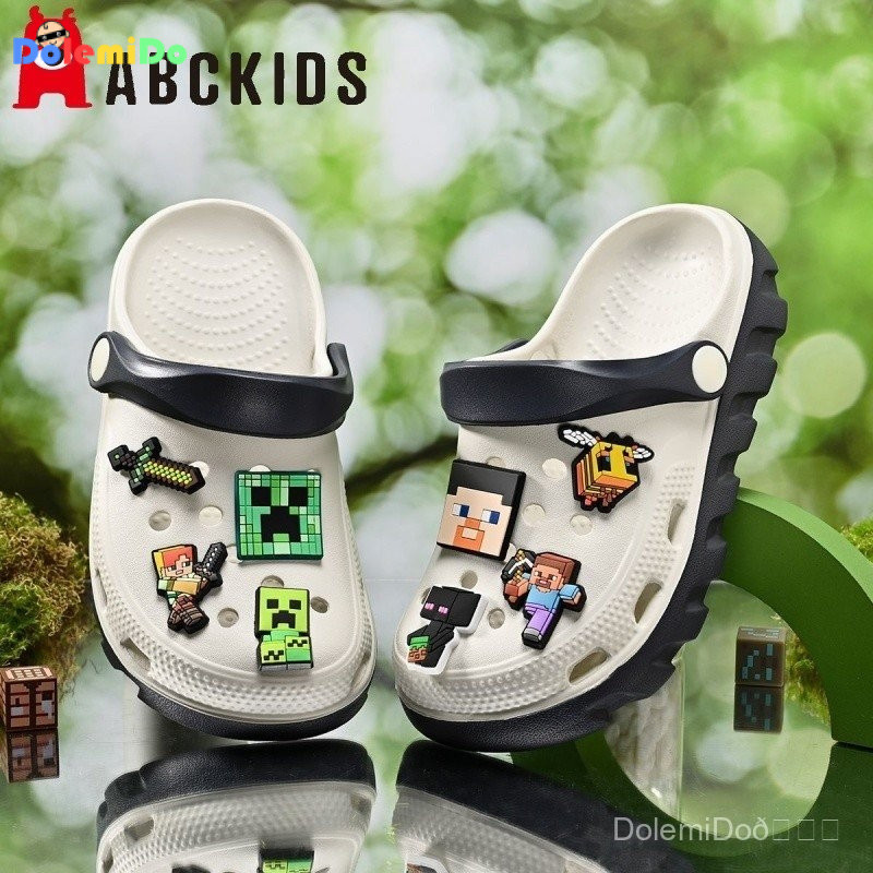 Sản phẩm Minecraft Giày Crocs cho trẻ em Giày sandal EVA mùa hè cho bé trai Đế mềm chống trượt Giày 