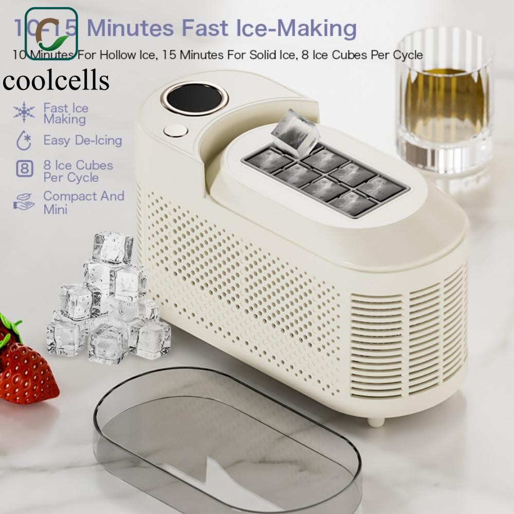 Máy Làm Đá Ô Tô Mini COOLCELLS, 8 Lưới Di Động 220V 110V Máy Làm Đá, Dễ Dàng Phát Hành Nhỏ Nhanh 10-15 Phút Máy Làm Đá Tự Động Đồ Uống Làm Lạnh