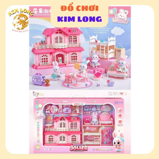  HỘP ĐỒ CHƠI NGÔI NHÀ CỦA THỎ SYLVANIAN - LÂU ĐÀI THỎ NGỌC - BIỆT THỰ - ngôi nhà búp bê - phòng ngủ - bàn trang điểm 