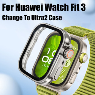  Ốp lưng Huawei Watch Fit 4 3 4pro PC Full Cover + Vỏ cứng bằng kính cường lực cho Huawei Watch Fit3 Fit4 Pro Vỏ thay đổi sang phụ kiện đồng hồ thông minh iWatch Ultra2 