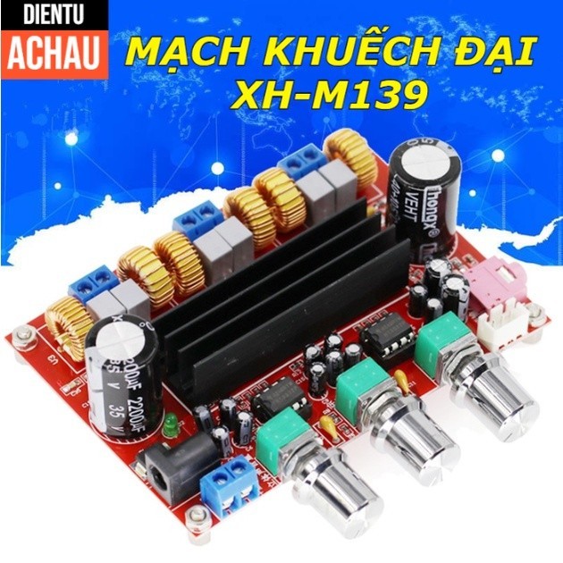 105 Mạch khuếch đại âm thanh XH-M139 công suất 2x50W, sub 100W