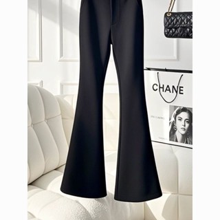  Quần tây cao cấp siêu phong cách Jiashucheng phong cách Hàn Quốc thanh lịch cạp cao ôm sát quần ống loe đen cho phụ nữ mới cho mùa xuân hè 