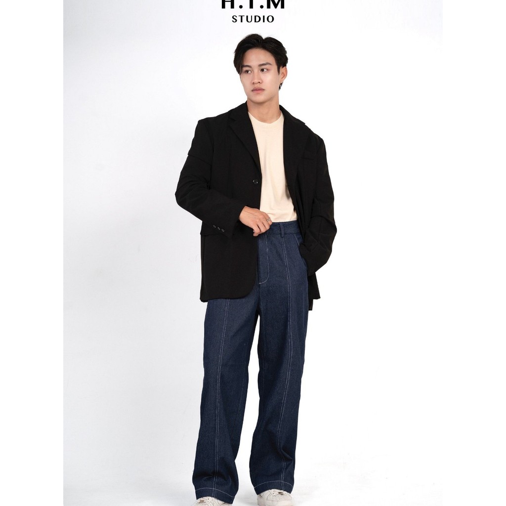 ARES Wide-Leg Jeans - Quần Jean Mix Chỉ Trắng - H.I.M STUDIO by DATAMAN