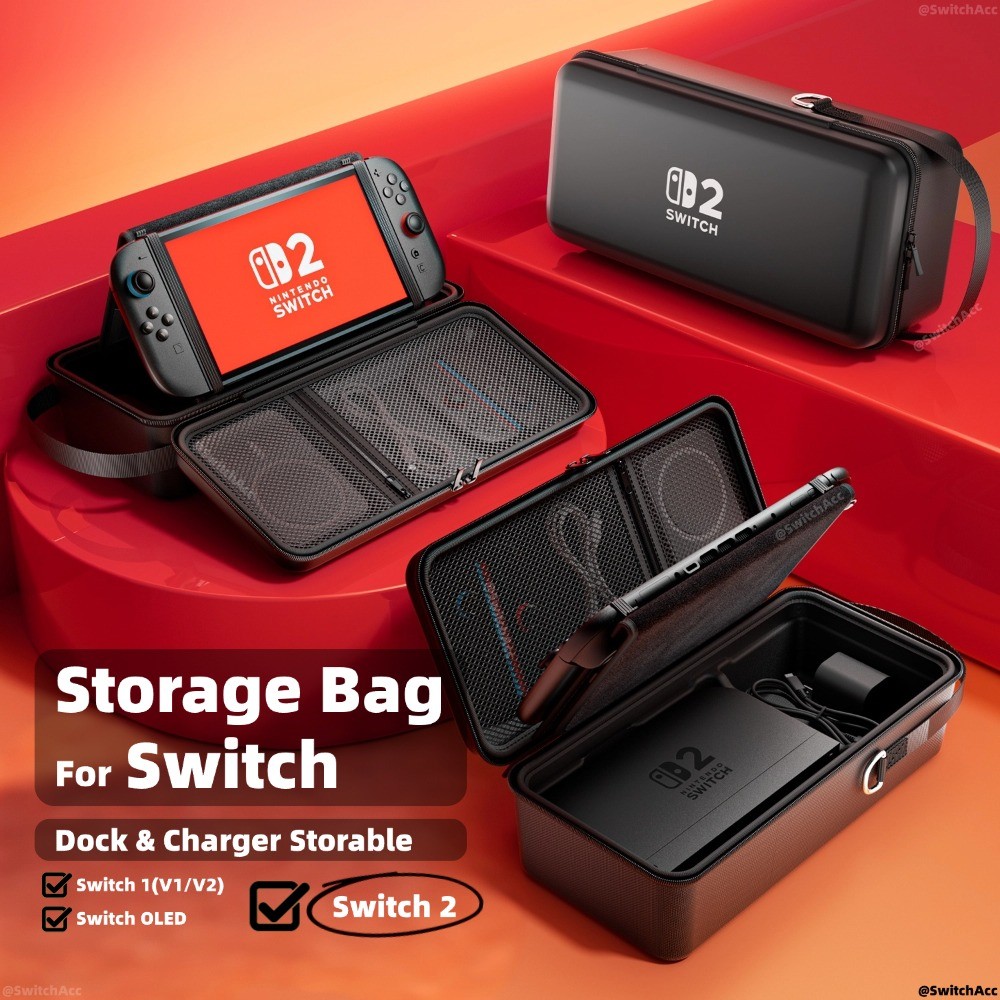 Túi lưu trữ chuyển đổi Dung lượng lớn cho Nintendo Switch 2 / 1 / Thiết kế đế OLED Chất lượng cao cấp Hàng nội địa