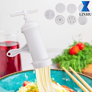 Máy ép mì LINHU, với 7 khuôn in khác nhau Máy làm mì ống thủ công, Máy làm mì bằng nhựa trắng Nhà hàng
