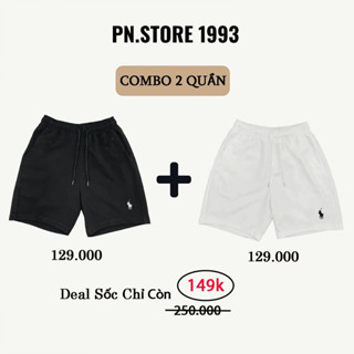 COMBO 2 Quần Short Nam Kaki Thêu Ngựa PN.STORE 1993 Form Trên Gối Thêu Logo Nổi Phong Cách Hàn Quốc Thoải Mái Thoáng Mát