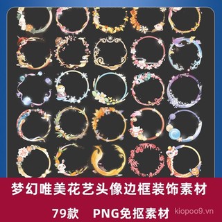 Tranh PNG trong suốt hình tròn nửa vòng tròn đẹp như mơ, vật liệu thiết kế PS