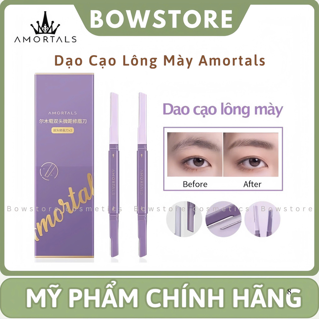 [AMORTALS] Bộ 2 Dao Cạo Lông Mày AMORTALS Hai Đầu Tiện Dụng Dao cạo lông mày tỉa lông mày cạo râu ti