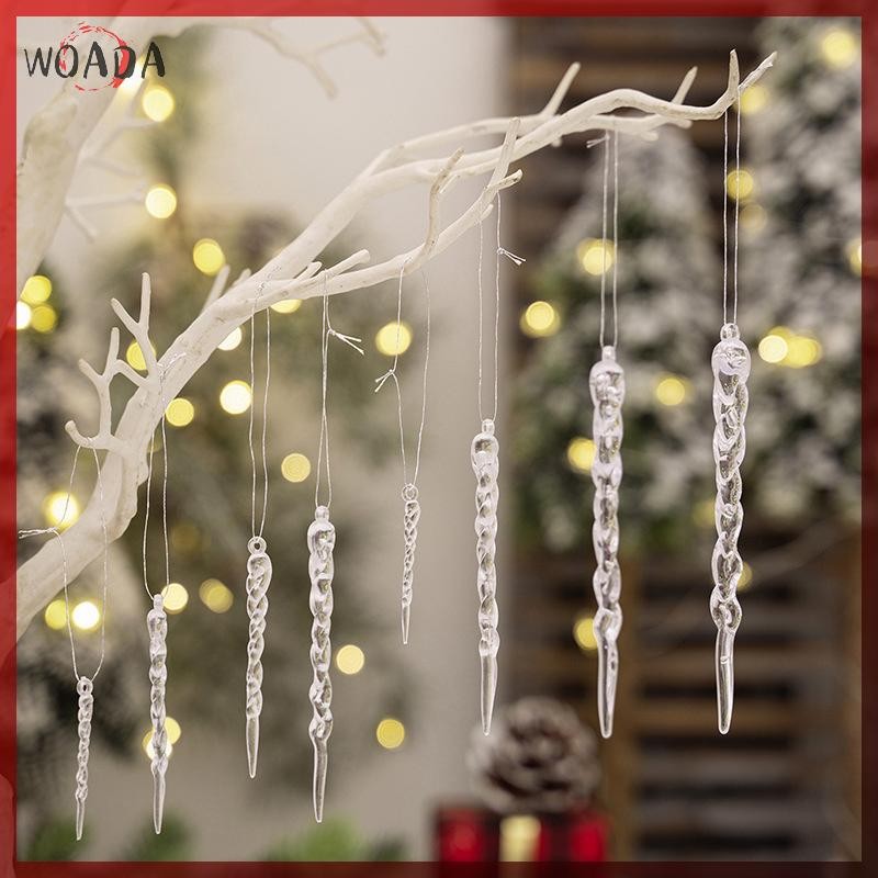 WOADA 5 / 12 Cái Cây Giáng Sinh Mô Phỏng Icicle Ice Strip Mặt Dây Chuyền Acrylic Icicle Trang Trí Lễ