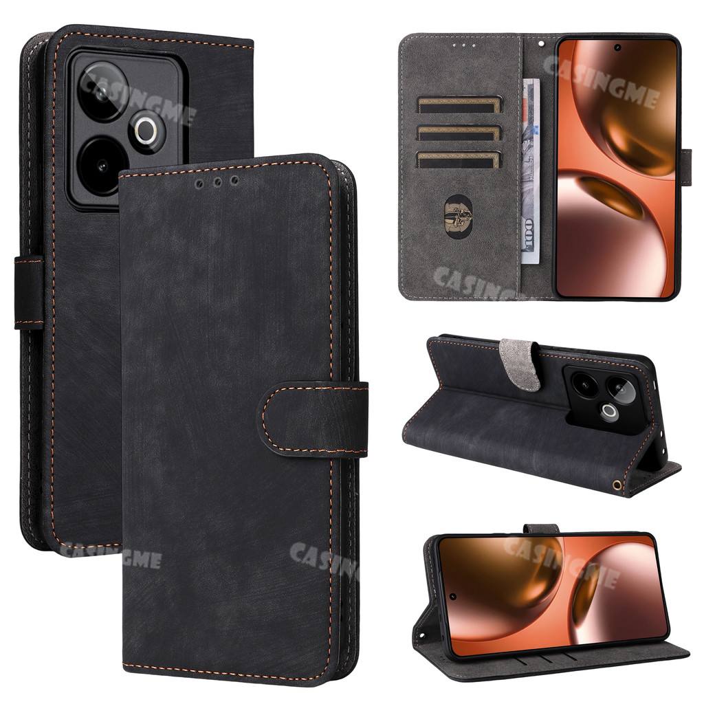 Dành Cho Realme GT 7 2025 Flip Matte Leather Phone Case Khe Cắm Thẻ Và Ví Da PU Cho Realme GT7 GT7T 