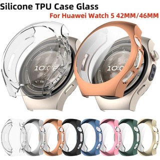 Ốp lưng TPU mềm Kính cho Huawei Watch 5 42MM 46MM Khung bảo vệ màn hình toàn diện