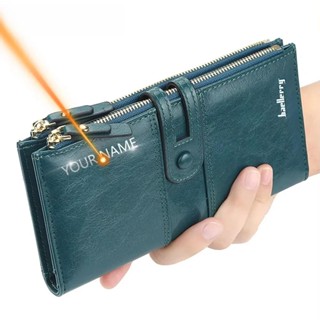 Khắc Tên Ví Nữ Thời Trang Da Dài Đa Năng Đựng Thẻ Ví Đựng Tiền Xu Dây Kéo Ví Cá Tính Quà Tặng