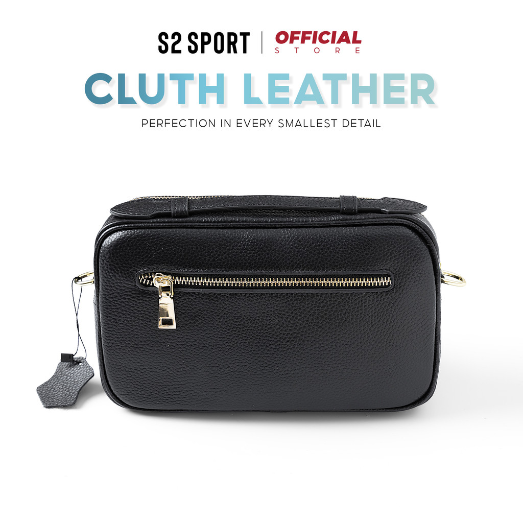 Túi, ví cầm tay Clutch S2 LEATHER da bò cao cấp khóa kéo cầm tay kết hợp đeo chéo - TD02