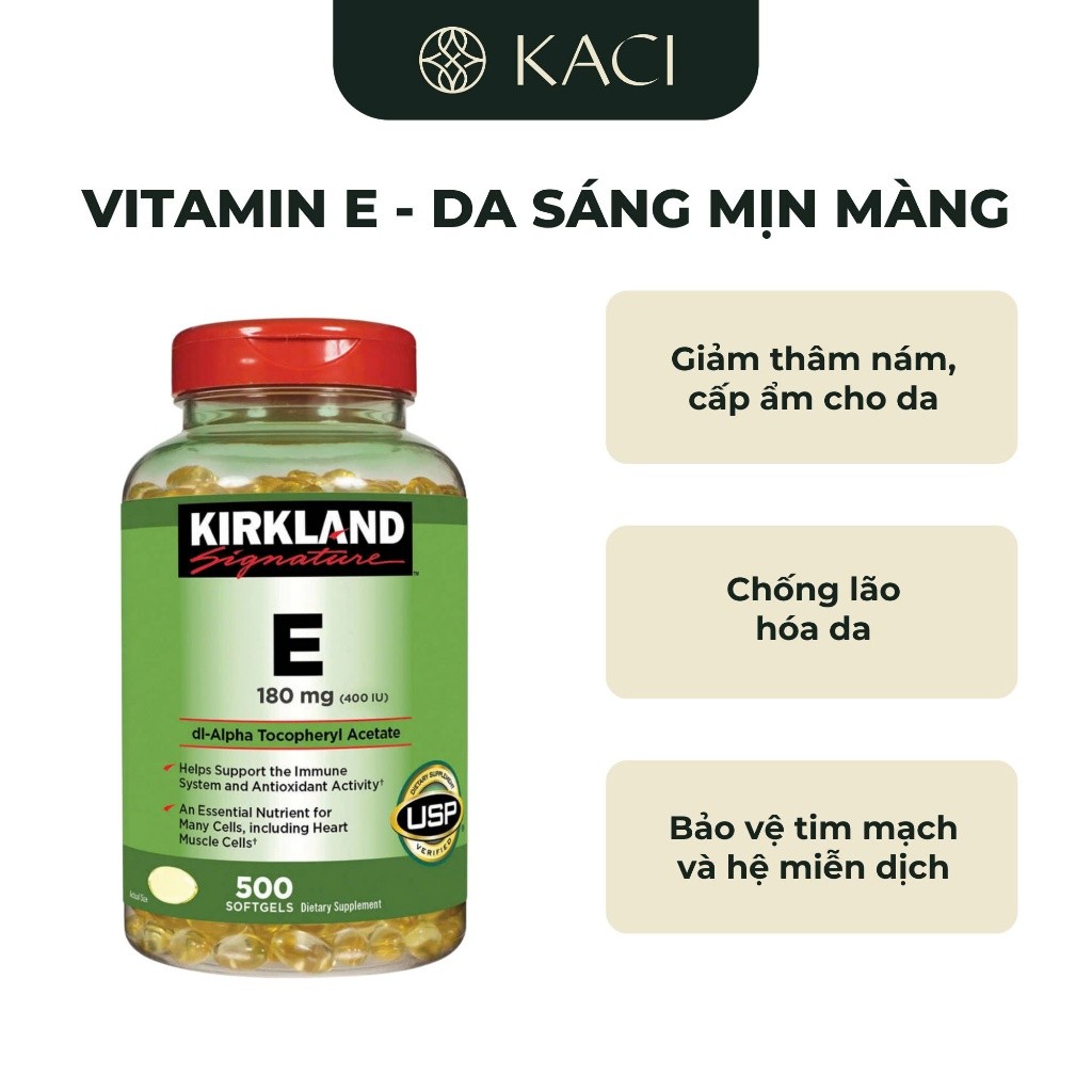 Viên Uống Bổ Sung Vitamin E 180mg 400 IU Kirkland